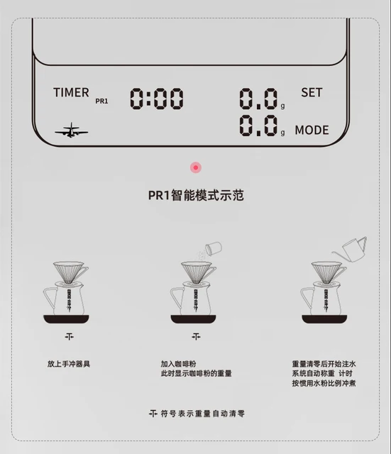Coffee Scale With Timer Four Modes For Choice 1 Smart 2 Manual 3