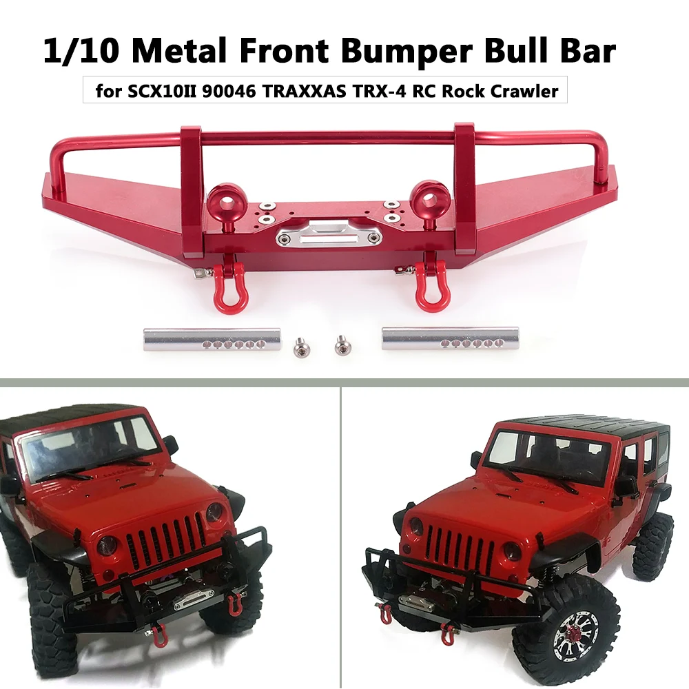 

1/10 High Quality Metal Front Bumper Bull Bar for SCX10II 90046 TRAXXAS RC Car Off-road Rock Crawler