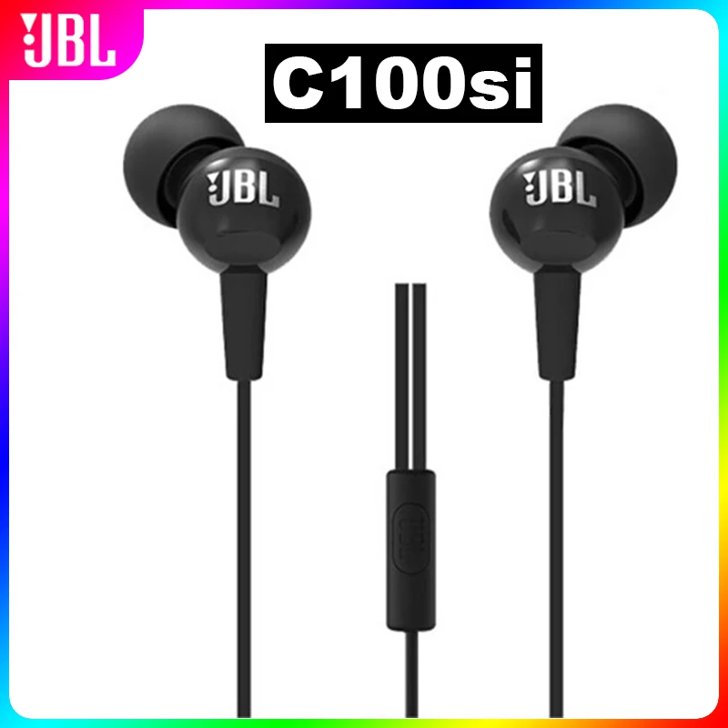 Проводные стереонаушники JBL C100Si 3 5 мм музыкальная Спортивная гарнитура с