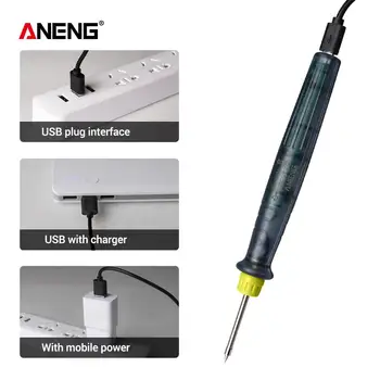 

5V 8W Portable USB Soldering Iron Pen Mini Tip Adjustable Temperature Electric Powered Soldering Station Welding Repair Tools
