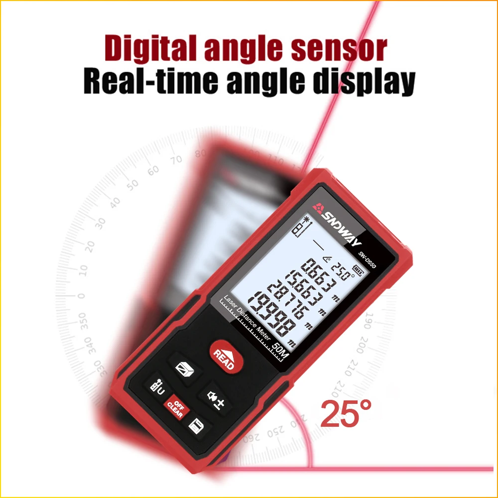 SNDWAY Laser rangefinder distance meter electronics roulette digital ruler laser tape measure