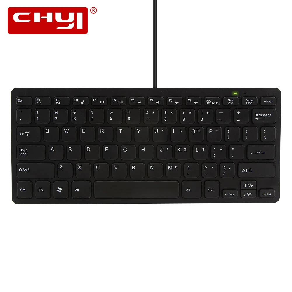 

CHYI Ultra Thin USB Wired Keyboard Silent Portable 87 Keys Slim Keyboards Ergonomic Mini Keypad For Laptop Computer Apple Mac PC