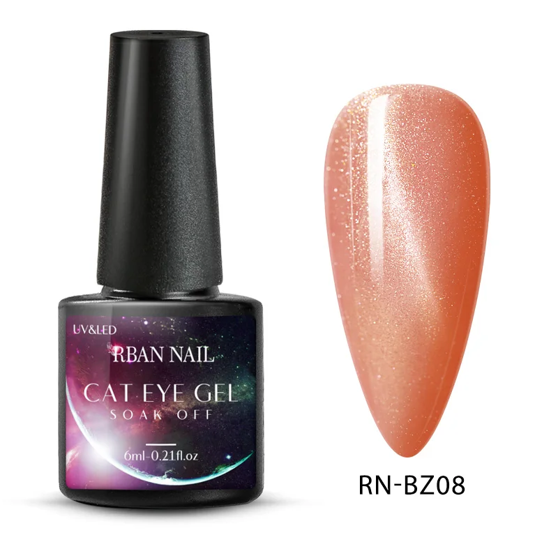 Q01843 RBAN NAIL 6 мл розовый магнитный кошачий глаз гель лак для ногтей Sock Off длительный УФ-гель лак для нейл-арта маникюрный лак Инструменты - Цвет: Q01843