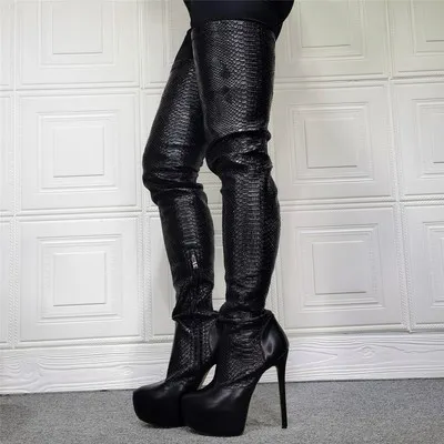 

Handmade Women Spring Super Sexy Pantyhose Snake Boots Wedges High Heels Pants Boots Round Toe Pants Shoes Women Plus Size 5-20