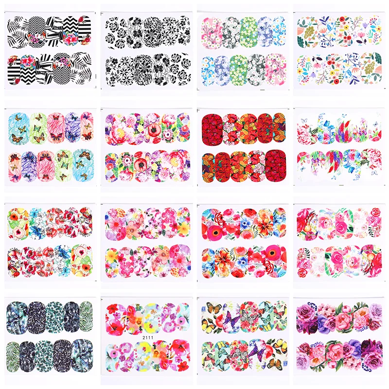  25 Pcs Nail Water Transfer Decals Stickers Set Mixed Patterns Nail Art Design Nail Art Decoration