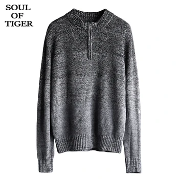 

SOUL OF TIGER 2019 Korean Fashion Winter New Thick Streetwear Mens Vintage Sweaters Male Casual Pullovers Warm Oversized Jumpers