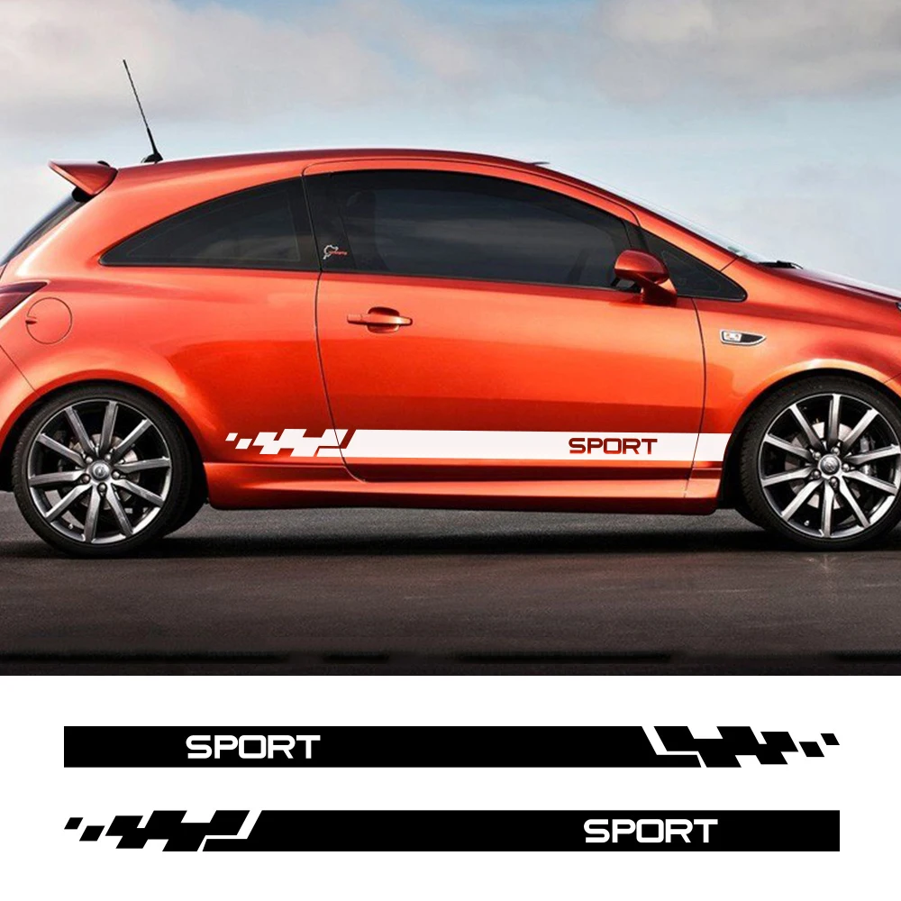 Cheap Decal Decoration Car-Stickers Vinyl-Film Automobiles Sports-Tuning Styling Stripes 2pcs XyN8WgOoD