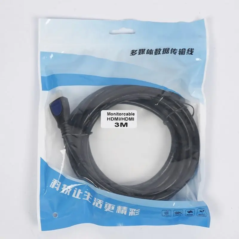 Кабель HDMI бескислородный медный сердечник позолоченный интерфейс папа-папа 2,0 кабель 3D 4k Hd Mi для HDTV домашнего кинотеатра PC прочный