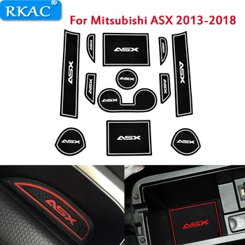 

12Pcs Non-Slip Interior Door Pad Cup Mat Door Gate Slot Mat Case For Mitsubishi ASX 2013-2018 Auto Accessories Car Styling