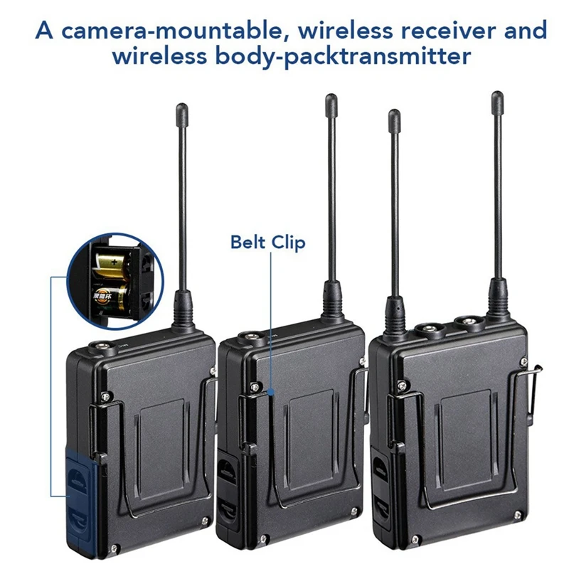 Saramonic Uwmic9 96-канальный Uhf Беспроводной петличный микрофон Системы два передатчика и один приемник для Dslr камеры и видеокамеры вид