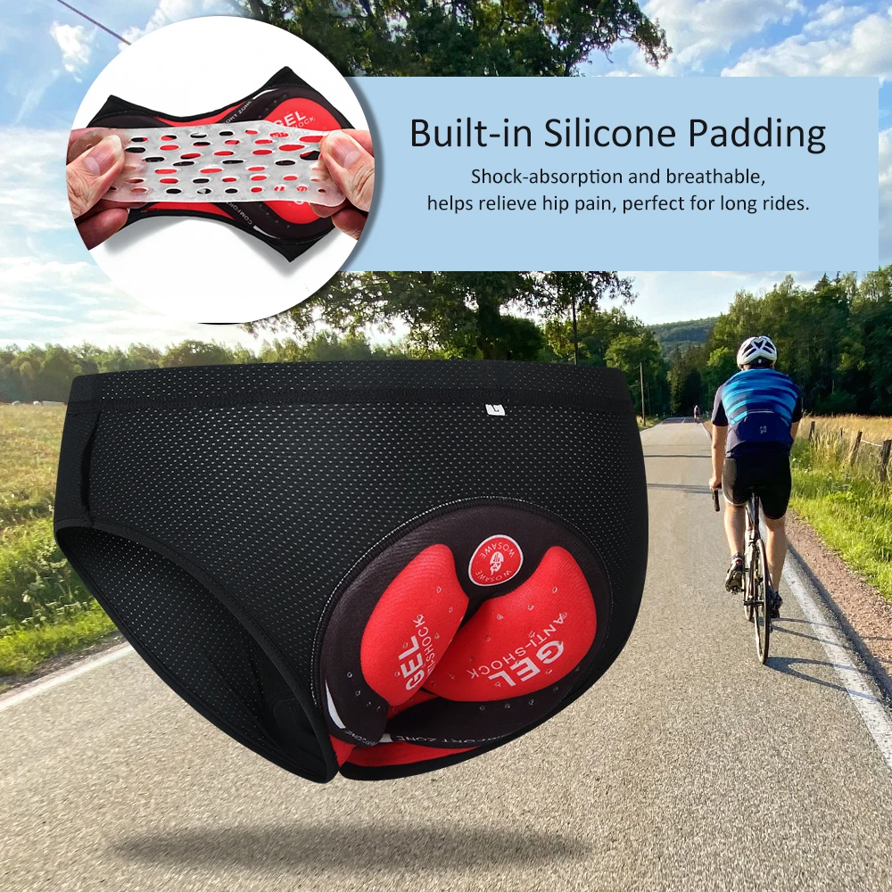 MenBikeUnderwearLightweightBreathablePaddedBicycleBriefsMTB