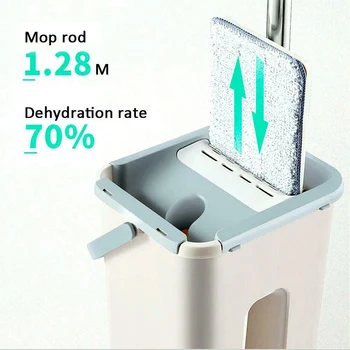 

Free Hand Wash Flat Mop Cleaning Lazy Tool Kit 360 Degree Rotating Tile Marble Floor for Home RT99