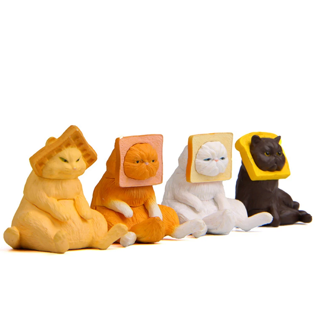 4 шт. милый тост кошки мини-фигурка детская игрушка DIY Сказочный Сад торт украшения