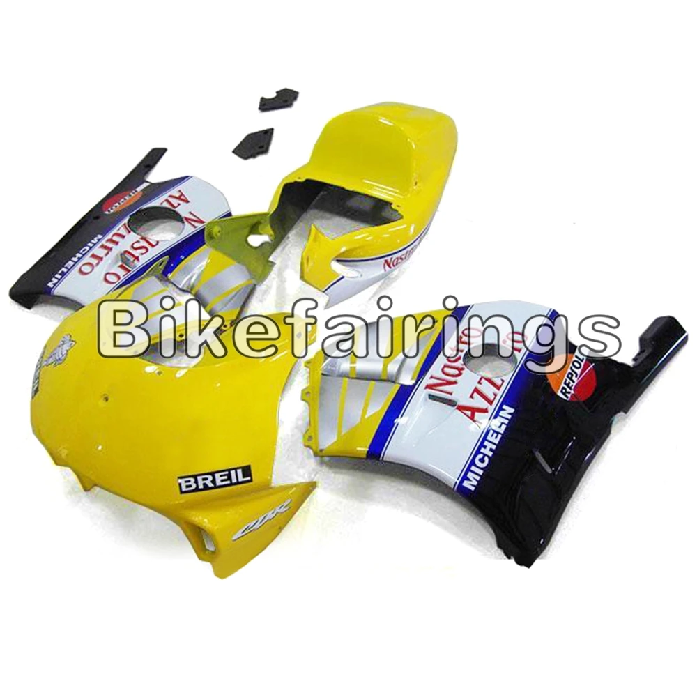 Полный Fiberlglass гоночный обтекатели-желтый черный для Honda 1990-1994 CBR250RR MC22 1990 1991 1992 1993 1994 электронный Атомайзер