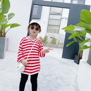 

2020 Korea style girls boys striped t-shirt spring fashion cotton kids girls top 3-9t