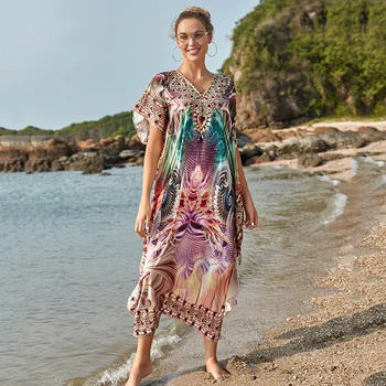 

Dresses On The Beach Women Swimsuit Cover Cover-Ups Loose Plus Size Skirt Bikini With Female For Leopard Acetate Sierra Surfer