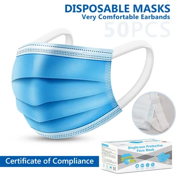 

10/50pcs 3 Layer Mask dust protection Masks kids Child Face Masks Elastic Ear Loop Disposable Dust Filter Safety Mask Anti-Dust