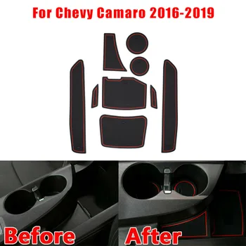 

Cup Holder Mat Door Center Console Liner Insert Kit For Chevy Camaro 2016-19