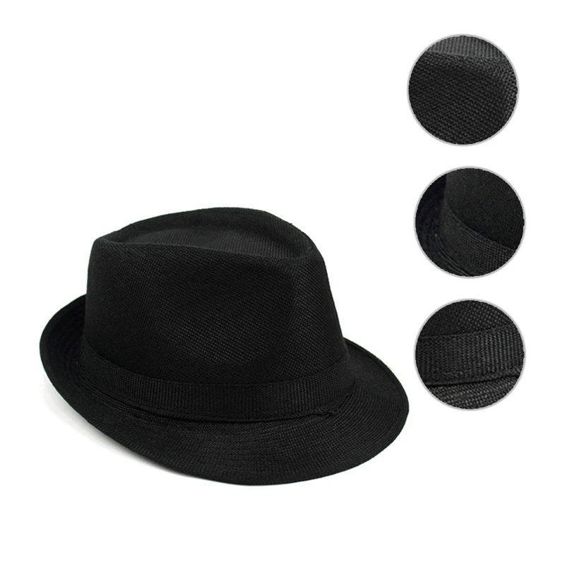 Унисекс джаз шляпа для мужчин и женщин Fedora хлопок и лен ткань панама джаз шляпа Sombreros Англия козырек