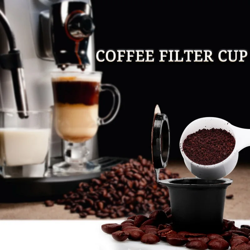 

Upgraded Version Coffee Capsules Filter Cup Refillable Reusable Coffee Capsule For Nespresso Machines Spoon Tea Baskets