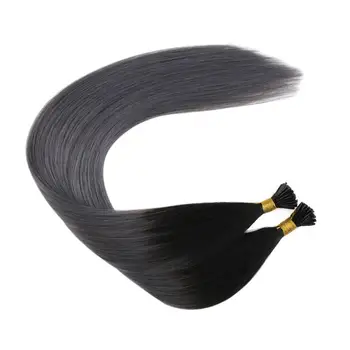 

Ugeat I Tip Hair Extensions Machine Remy Human Hair 14-24'' Silver Color Hair Stick Tip Hair Extension Pre Bonded Fusion 50S/40G