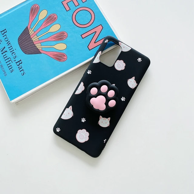 Cartoon Phone Holder Case For Samsung Galaxy A50 A70 A30S A40 A20 A30 A10 A11 A20E A21S A31 A7 A8 A6 Plus 2018 A41 Stand Cover Pink Paw Holder