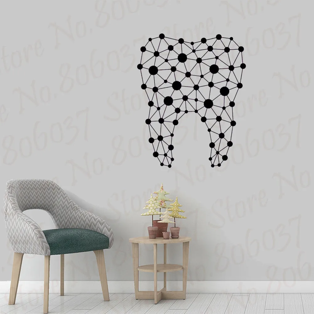 

Modern Tooth Vinyl Wall Sticker Abstract Dentist Dental Clinic Decor Wall Decal Home Decorative Bathroom Waterproof Mural WL788