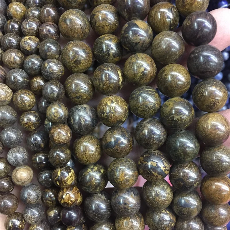 4/6/8/10/12 мм Bronzite Jasper Медь коричневого камня исцеления Мощность энергии Натуральный камень из бисера для плетения браслетов своими руками