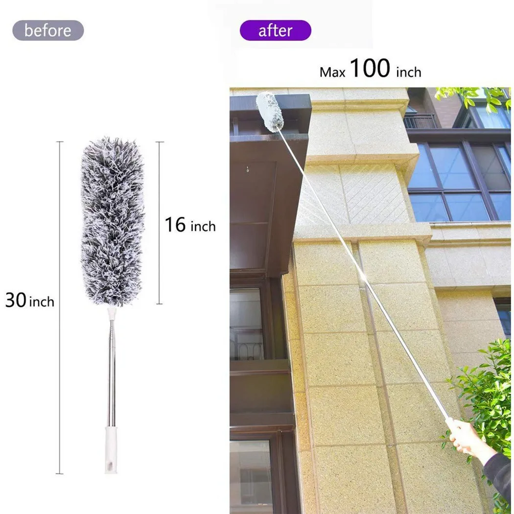 254cm Multipurpose Microfiber Duster With Stainless Steel Pole