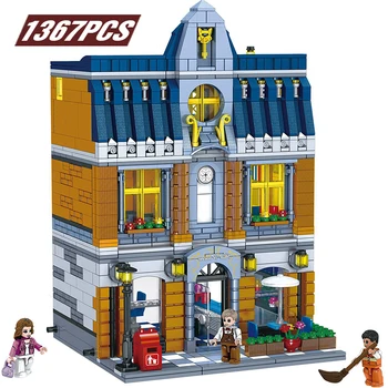 

Creator Expert Bookstore Building Blocks Paris Coffee Shop Architecture City Bricks Gift Toys for Children Husband
