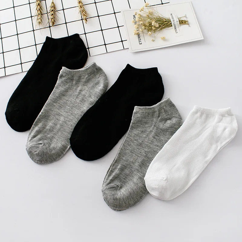 10 пар, женские носки, дышащие спортивные носки, одноцветные, удобные носки из хлопка, короткие носки, белые, черные