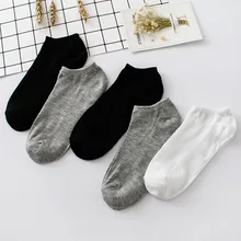 10 пар, женские носки, дышащие спортивные носки, одноцветные, удобные носки из хлопка, короткие носки, белые, черные