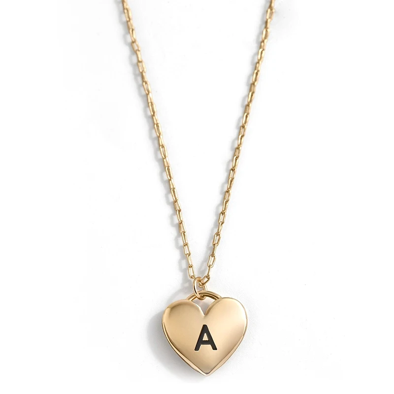 Letter Initial A-Z Pendant Necklace for Women Tiny Heart Round Cz Capital Letter Name Necklace Fashion Girls Jewelry Gift