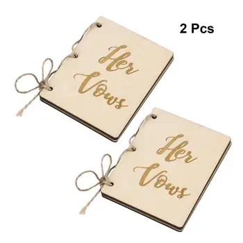 

2Pcs Creative His and Her Vow Books Brown Kraft Paper Booklet for Wedding Journal Engagement Gift Wedding Manifesto Brochure