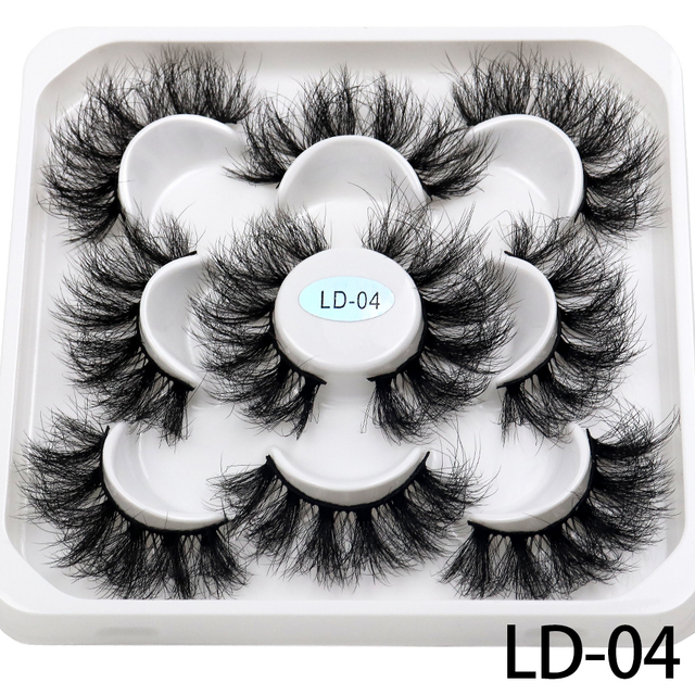 Pairs 25mm 3D Mink Lashes Bulk Russian Volume Fluffy Natural False Eyelashes Thick Dramatic Mink Eyelashes Wholesale maquiagem