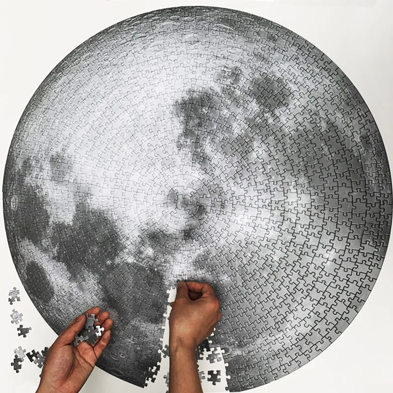 Round Moon And Earth Puzzle 1000 Pieces for Adult Jigsaw Puzzle Toys Educational Toy Kids Gifts 1000pcs Moon Circular Puzzle