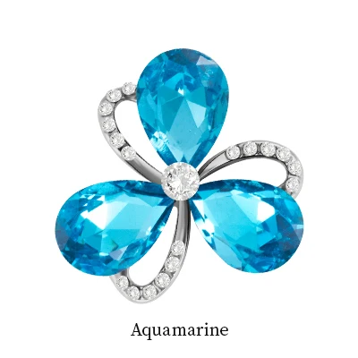 Aquamarine Клевер формы необычные кнопки кристалл с металлической основой Стразы стильный точечный Кристалл Стекло для DIY одежда свадебное платье - Цвет: Aquamarine