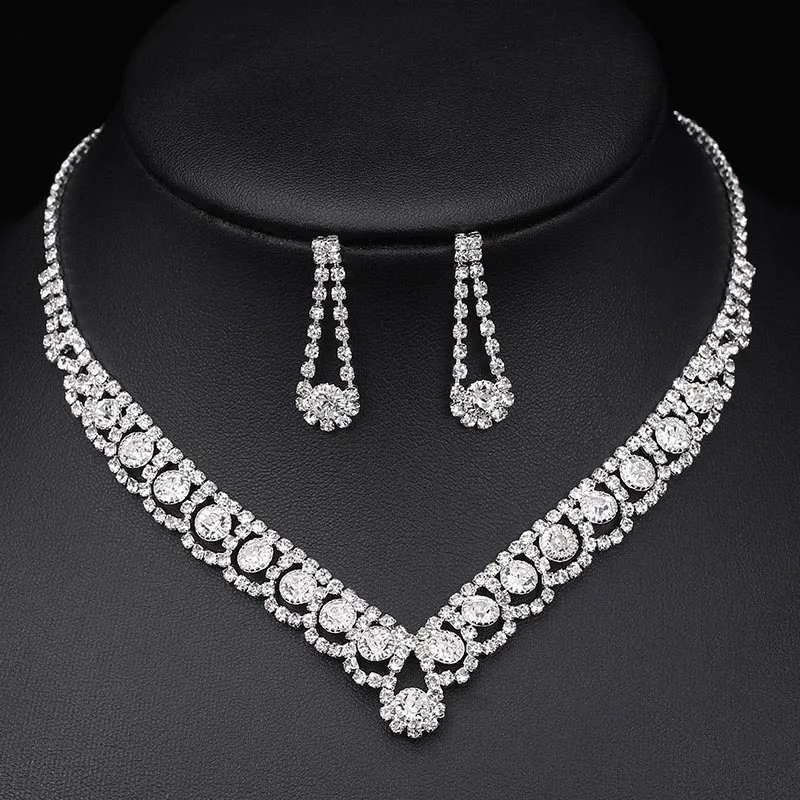 Style 13 BLIJERY, Модные Ювелирные наборы для невесты, для женщин, горный хрусталь, кристалл, ожерелье, серьги, наборы, для выпускного, свадебные ювелирные наборы - Окраска металла: Style 13
