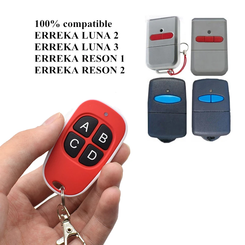 SMG-mando a distancia ERREKA para garaje, Control remoto para puerta de garaje, 433,92 Mhz, Compatible con ERREKA LUNA/RESON1/RESON2