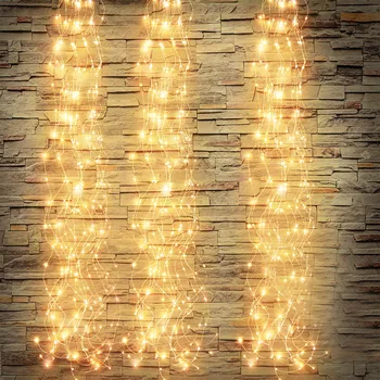 Thrisdar 200/600 Leds Wijnstokken Tak Licht Koperdraad Waterval Fairy String Light Kerst Wedding Vakantie Boom Garland Light