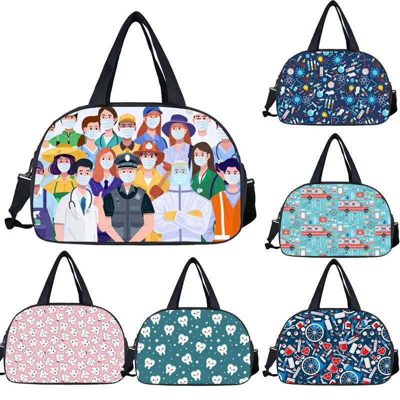 Thank You-Bolsos de viaje para médico y enfermera, bolsas de gran capacidad, con estampado de ECG, impermeables, para hombre y mujer