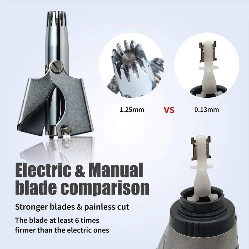 Nose Trimmer Men Stainless Steel Manual Trimmer Nose Vibrissa Razor Shaver Washable Portable Ear Hair nose hair trimmer