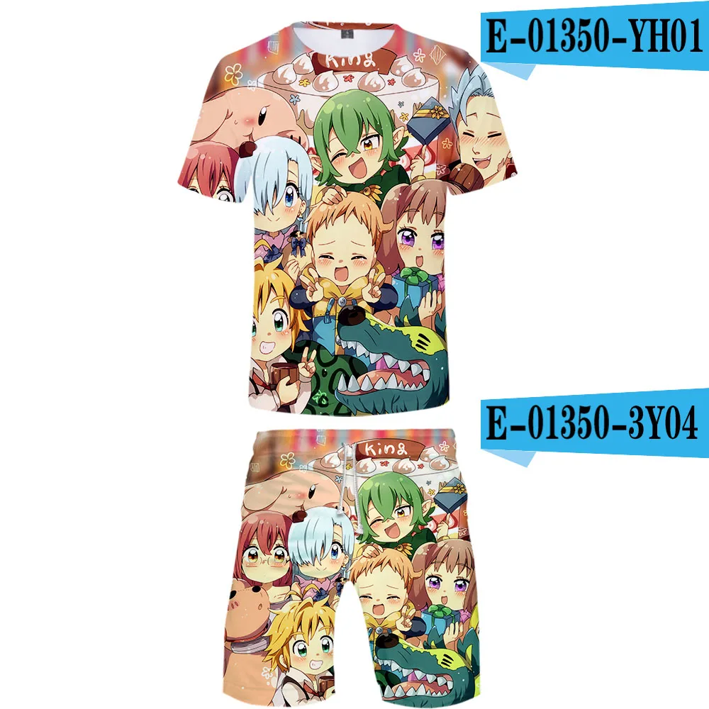 Frdun tommeliodas аниме крутой Harajuku 3D комплект из двух предметов футболка с коротким рукавом шорты аксессуары уличная harajuku Мужской комплект - Цвет: Серый