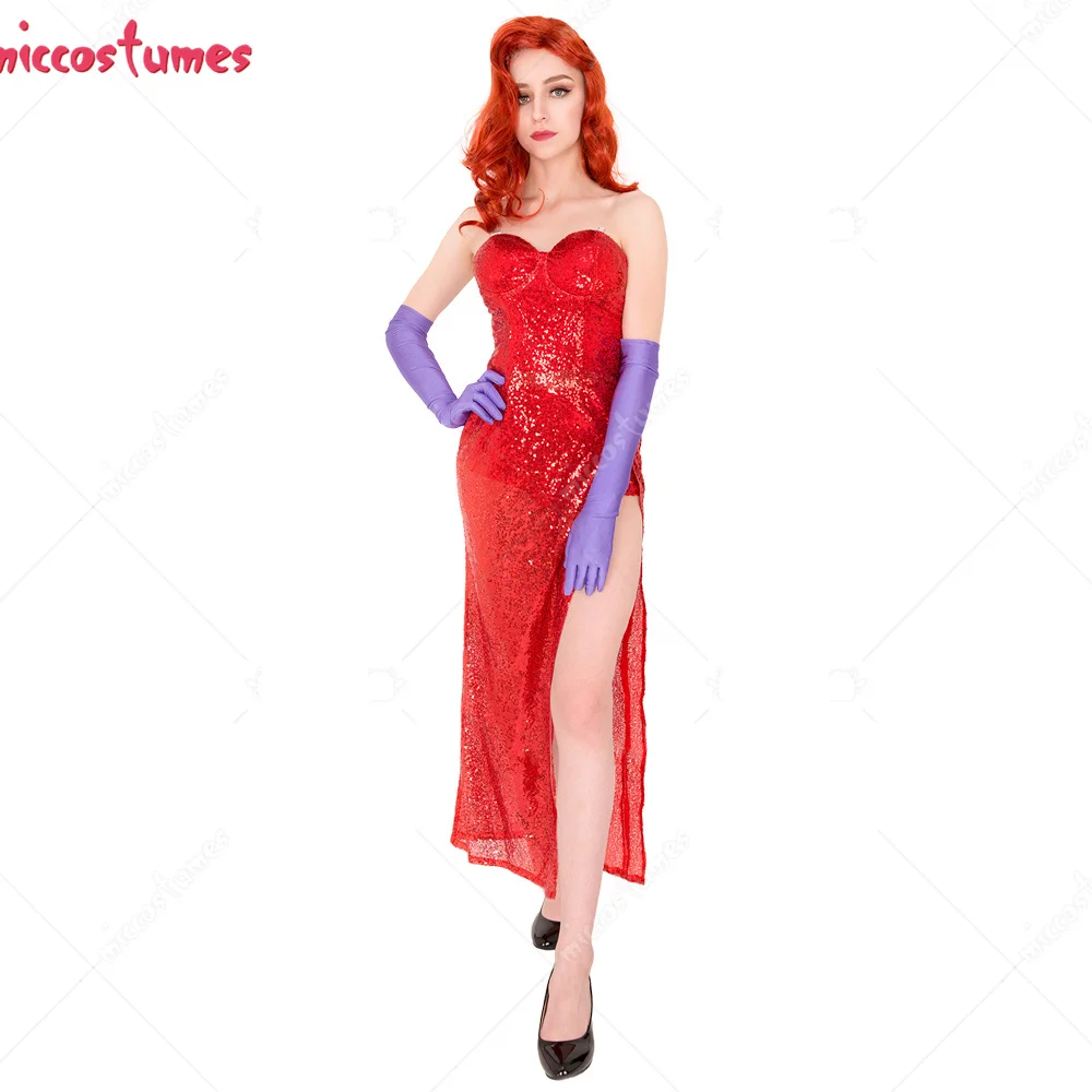 Jessica Rabbit Vestito Rosso Abito di Cosplay Costume| | - AliExpress