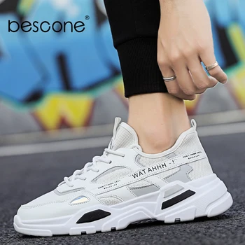 

BESCONE Sneaker for Men Trainers Spring Autumn Outdoor Breathable Sports Lace Up Casual Footwear Daddy Flats Shoes Male YD5