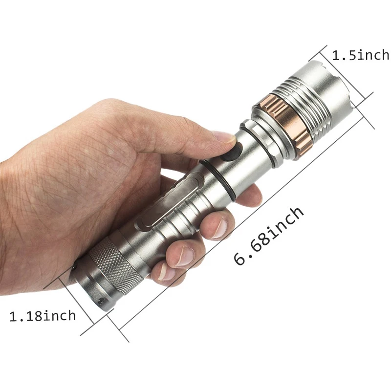 Светодиодный фонарик с бликами и лотосом, с регулируемой головкой, 5 режимов освещения, фонарь для самозащиты, используется для охоты, приключений, кемпинга