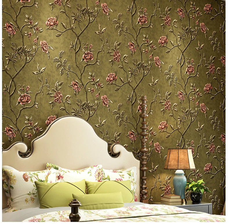 Vintage American Style Floral Wallpaper (Premium Quality)