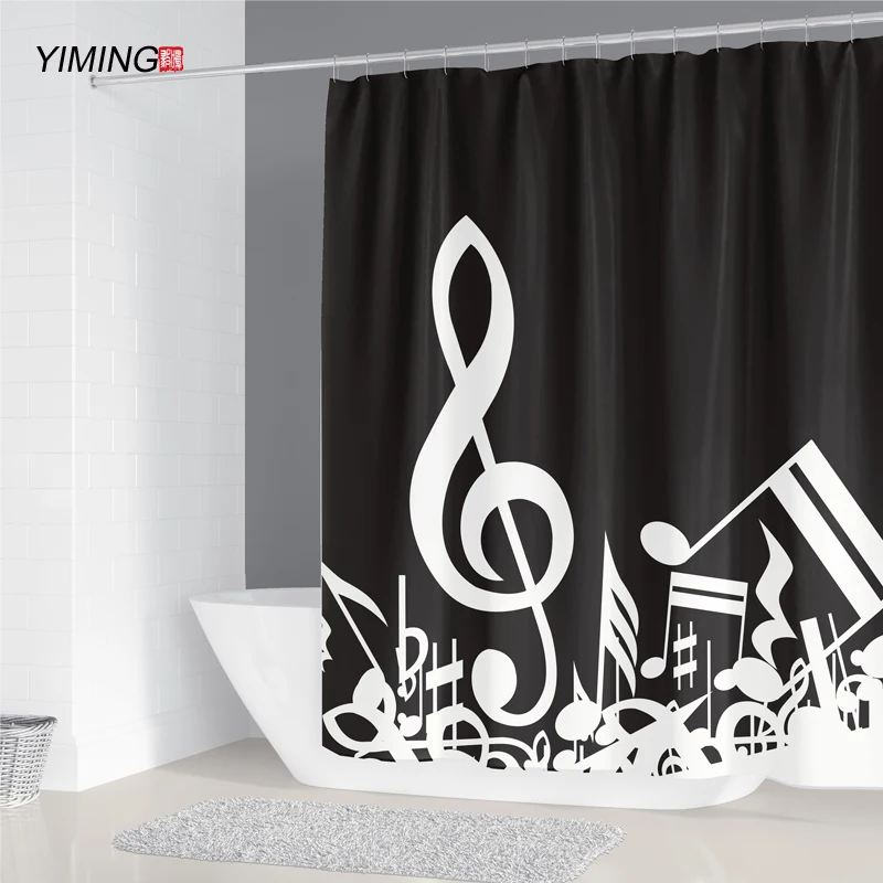 Водонепроницаемая душевая занавеска YIMING для ванной комнаты из полиэстера с