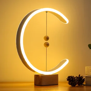 

Nightlight Non-Slip Magnetic Suspension Modern LED Decorative Table Light Desk Study Room 3000K Home Balance Lamp USB Charging