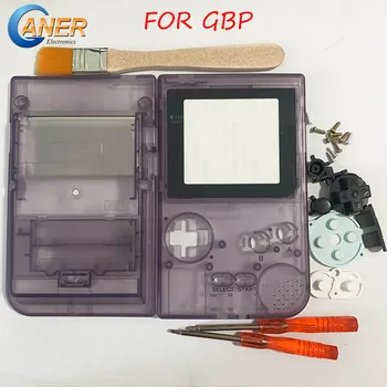 

Clear Purple Full Case Cover Housing Shell for Gameboy Pocket Game Console for GBP Transparent Case Buttons rubber screwdriver